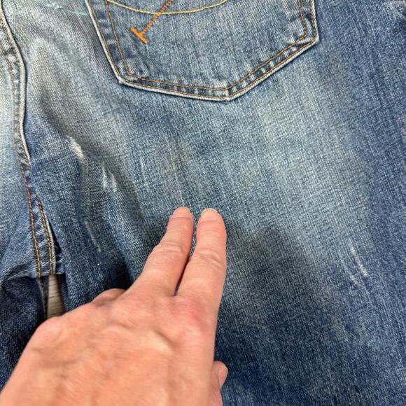 East West East/West Distressed Button Fly Mens Denim Jeans Size 38 *Flaws* - Picture 14 of 16